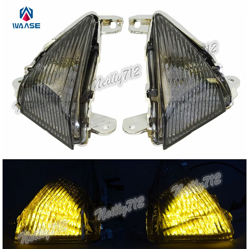 

waase E-Mark Front Turn Signals Blinker LED Light For Kawasaki Ninja ZX14 ZX14R ZZR1400 2006 2007 2008 2009 2010 2011 2012-2016
