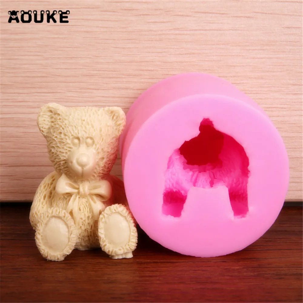 

3D Three-Dimensional Bear Shape Chocolate Silicone Mold Pastry Fondant Cake Mould Pudding Ice Cube Soap Moulds DIY Baking Tools