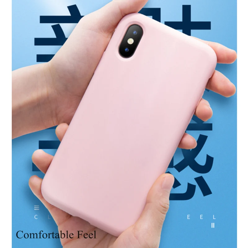 

Phone Case For iPhone X XR XS MAX New Design Liquid Silicone Original Soft Back Cover For iPhone 8 7 6s 6 Plus Shockproof