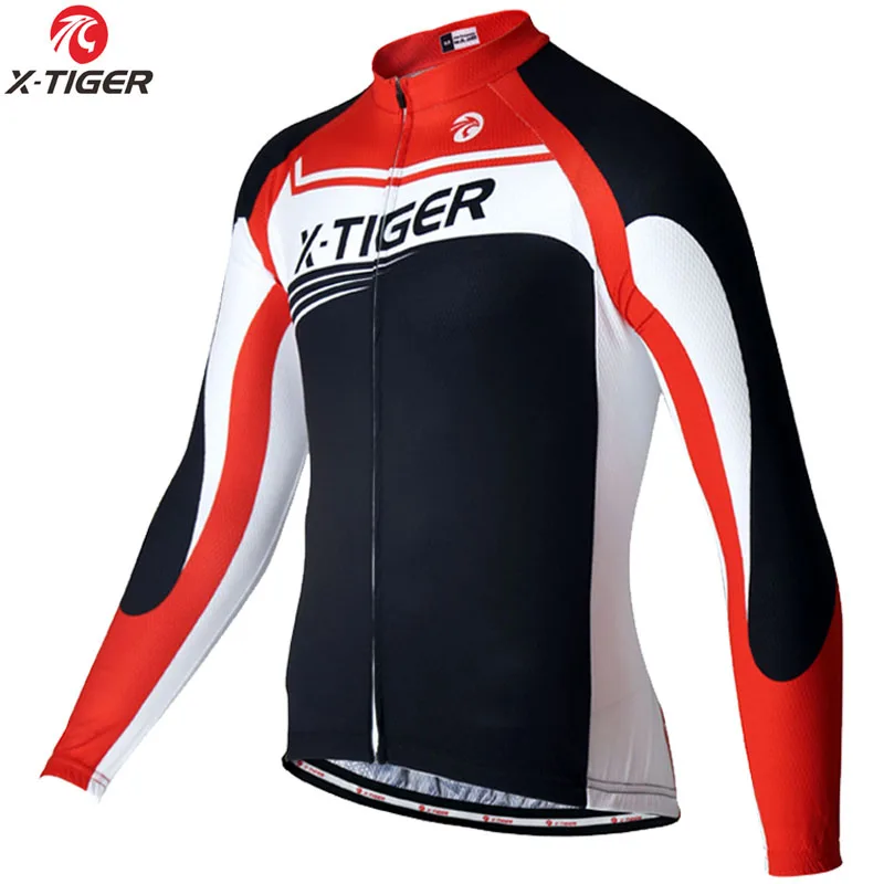 X-Tiger Pro с длинным рукавом Зимний термальный флис Велоспорт Джерси MTB велосипедный костюм, трико Ropa Ciclismo Invierno велосипедная одежда