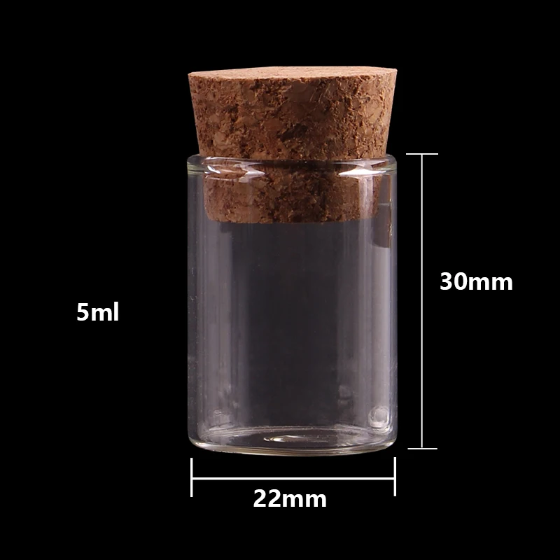 4 мл/5 мл/6 мл/18 мл/22 мл маленькая пробирка с пробковой пробкой бутылки баночки бутылочки сделай сам Ремесло 100 штук - Цвет: 5ml
