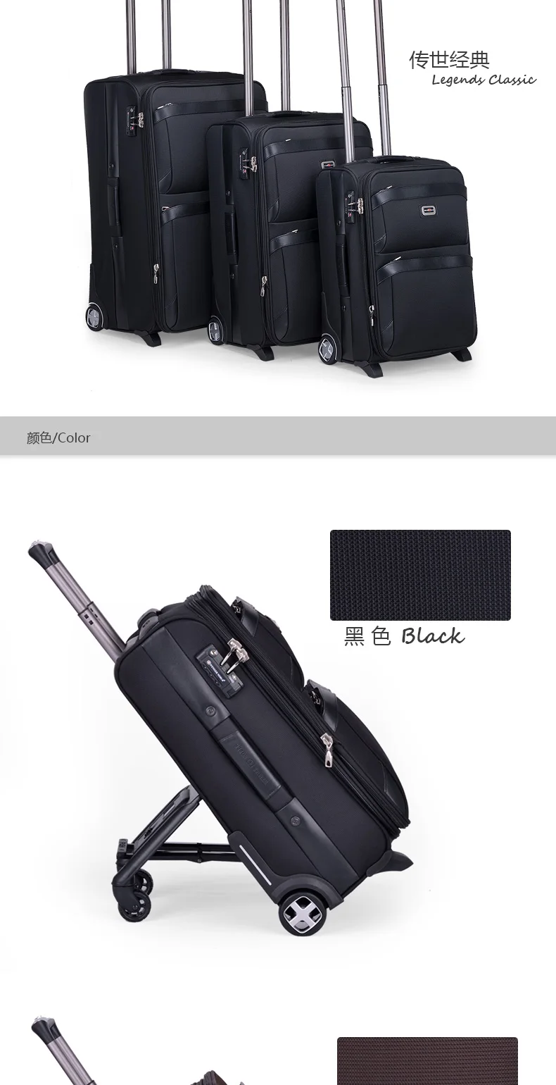 Business Travel Rolling Luggage Soft Airplane Suitcase TSA Lock Clothing Carry On Trolley Fabric Luggage 20 24 Inches (5)