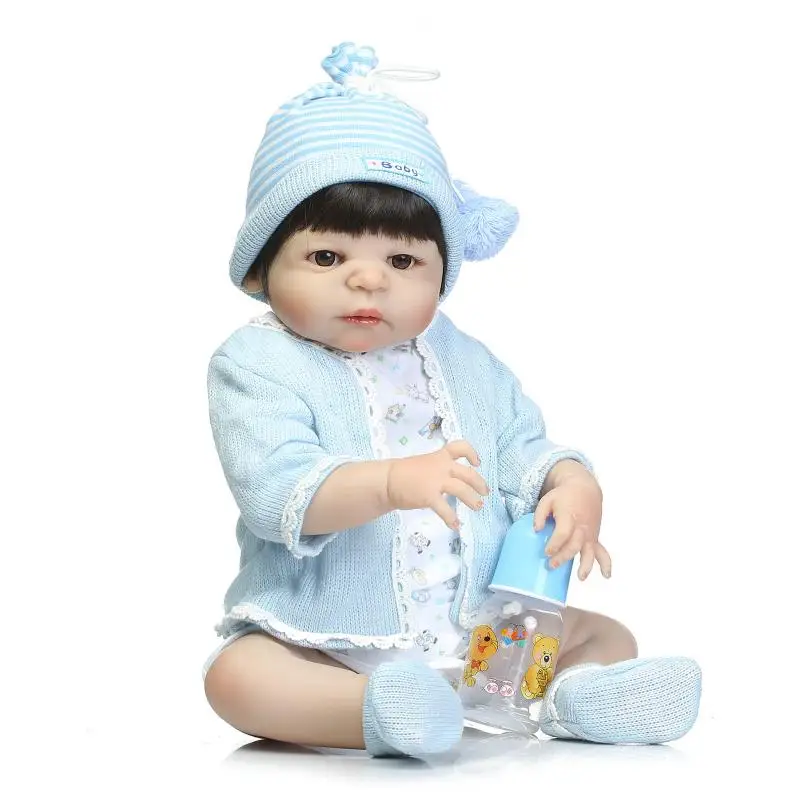 

Lifelike reborn dolls 22" reborn baby boy doll for children xmas gift bebe alive bonecas reborn de silicone inteiro