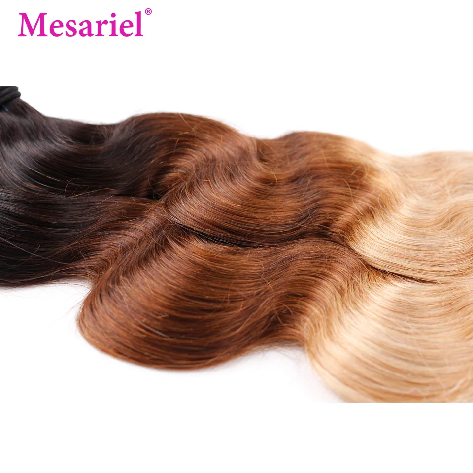 Mesariel Body Wave Ombre Bundles With Closure 1b/4/27 Brazilian Hair Weave Bundles 2 3 4 Bundles With Lace Closure Non Remy Hair Mesariel Body Wave Ombre Bundles With Closure 1b/4/27 Brazilian Hair Weave Bundles 2 3 4 Bundles With Lace Closure Non Remy Hair