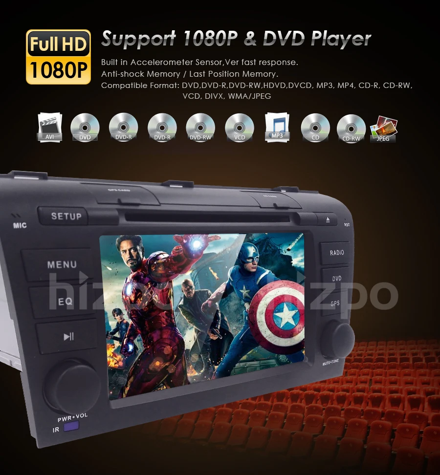 Flash Deal 7 "Double 2 Din Car DVD Player AutoRadio for Mazda 3 2004-2009 Head Unit with GPS Bluetooth, USB, CD, 3G Navigation Free Camera 10