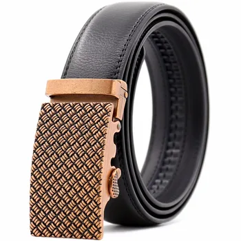 

KAWEIDA fashion man 2018 hemp rope Alloy Automatic Buckle genuine leather belt business men's black brown belt ceinture homme