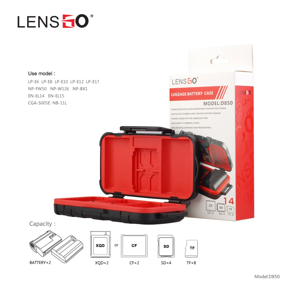 

Waterproof Memory Card Case Battery Storage SD Memory Card Cases Box Storage Holder Box Cover for 2 Camera Battery LP-E6 /LP-E8