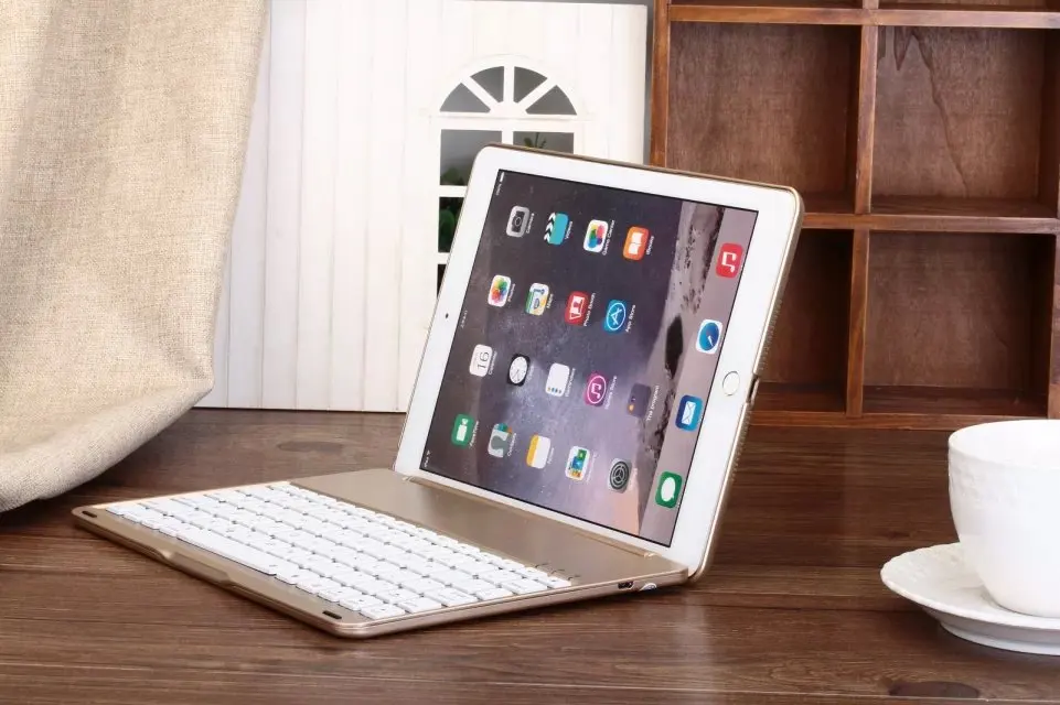 

Ultra Thin Aluminum Wireless Bluetooth Keyboard Folio Case For iPad Air Stand Protective Case Cover For iPad 5 Keyboard Case