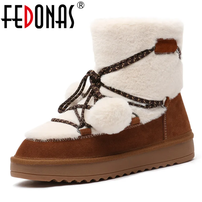 

FEDONAS Fashion Women Warm Cow Suede Ankle Boots Platforms High Quality Short Ladies Shoes Woman Ladies Round Toe Casual Boots