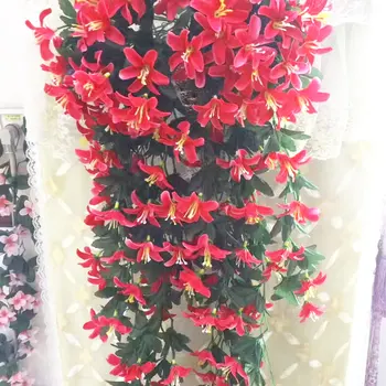 

Violet Artificial Flower Decoration Simulation Valentine's Day Wedding Wall Hanging Basket Flower Orchid Silk Fake Flower 2018