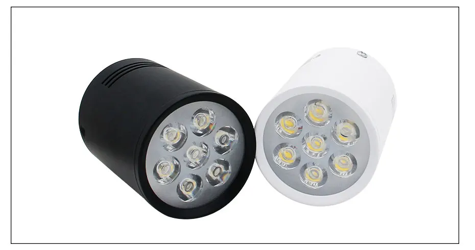 lâmpadas de teto AC85-260V branco preto 3w