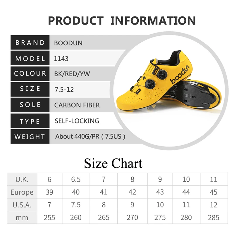 Кроссовки из углеродного волокна; обувь для шоссейного велоспорта; Цвет черный, красный, желтый; с двойной пряжкой; Ультралегкая велосипедная обувь; самоблокирующиеся велосипедные кроссовки