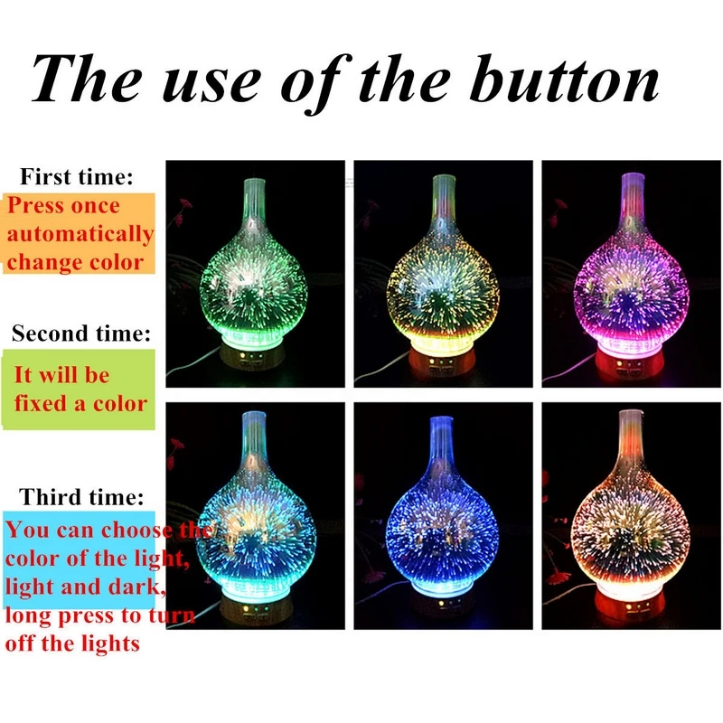 2019 New Fashion LED Light Essential Oil Mist Humidifier Ultrasonic Aroma Diffuser Aromatherapy