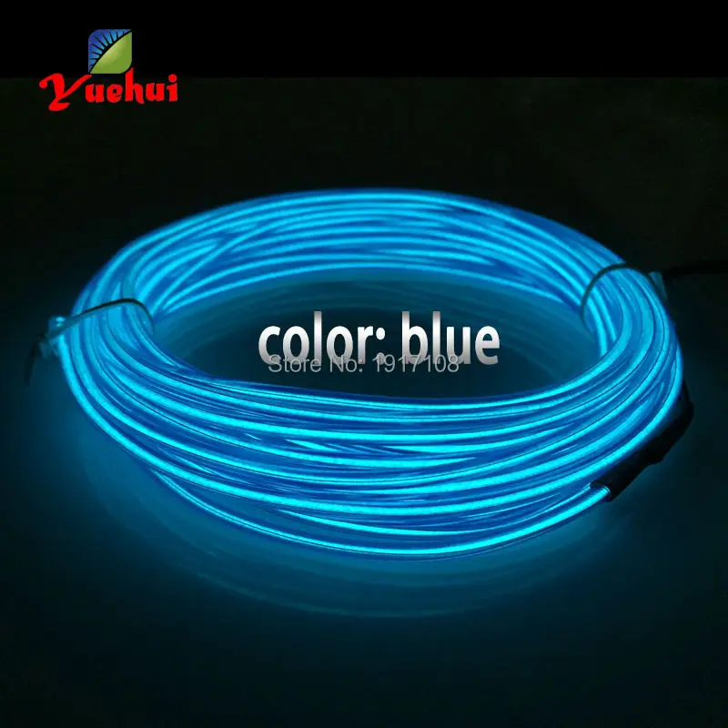 High-grade 10Meter 2.3mm 10 Color optional EL wire glowing LED neon light EL cable rope DC-3V wedding decor