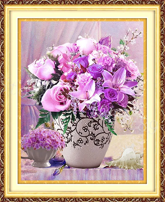 

Full,round,5D,DIY Diamond Embroidery,Diamond Painting,Cross Stitch,3D,Diamond,Mosaic,Drill,Needlework,purple rose