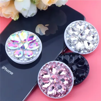 

Crystal Diamond Mobile Phone Holder Fashion Round Finger Ring Stand For iphoneXS XR 8 7 6s Samsung Xiaomi Bracket Mount