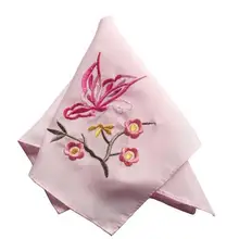 Изысканные свадебные Шелковый платок вышитый носовой платок вышитые ретро дамы Шелковый платок