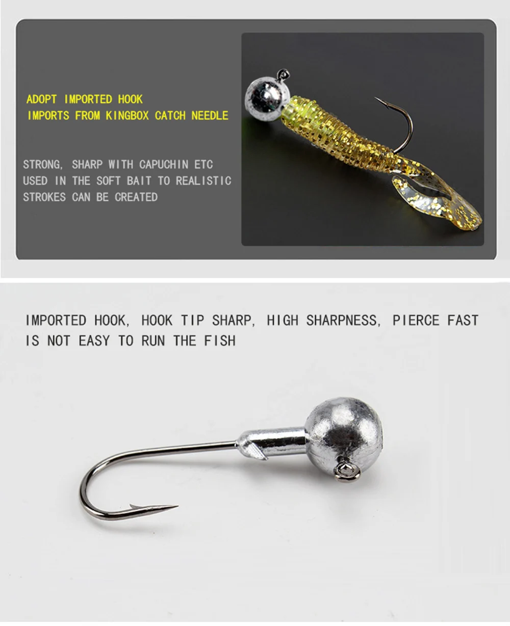 50 шт./лот Lead Jig Head рыболовный крючок 1g 1,5g 2g 2,5g 3,5g 5g 7g рыбацкие Крючки для рыбалки, мягкие блесны на удочку углерода Сталь крючки YG24