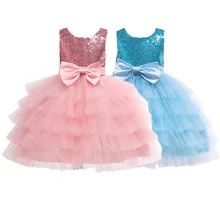 Girls Sequin Dress Children Wedding Evening Party Dresses Kids Bow Cake Birthday Dresses For Baby Girls Princess Dress Vestidos Girls Sequin Dress Children Wedding Evening Party Dresses Kids Bow Cake Birthday Dresses For Baby Girls Princess Dress Vestidos