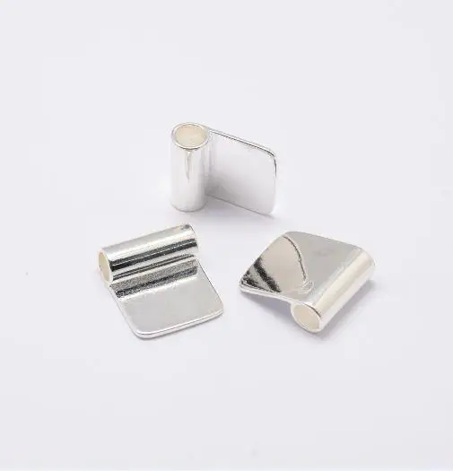 

Brass Glue-on Flat Pad Bails, Silver, 18x15.5mm, Hole: 4.5mm