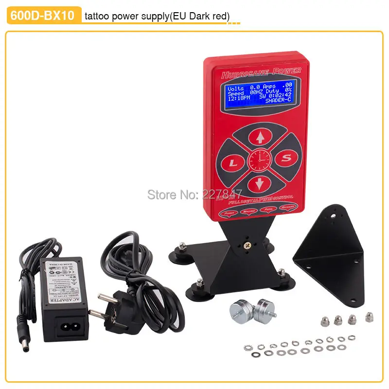 

CHUSE 600D-BX10 Dual Digital LCD Display Tattoo Power Red Tattoo Power Supply For Tattoo Machine Gun Kits Tattoos INK