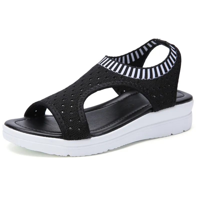 

sandalias mujer 2019 Summer Women Sandals Breathable Comfort Shopping Ladies Walking Shoes Summer Platform Black Sandal Shoes
