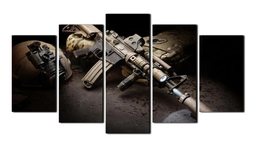 Fashion The Abstract Home Wall Painting Gun Modern Canvas Art Print Painting On Canvas Wall