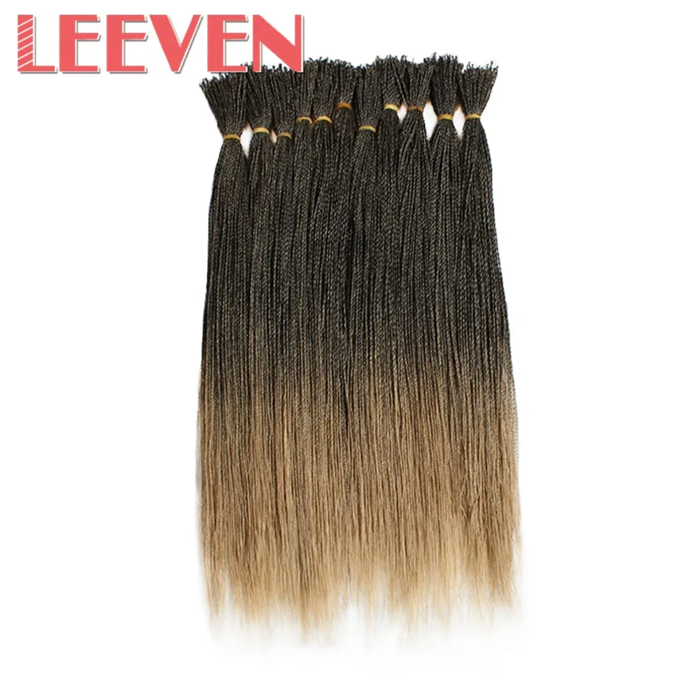 

Leeven 22Inch Thin Senegalese Twist Crochet Braids Hair Ombre Black Braiding Hair Made Into Wigs High Temperature Fiber