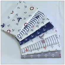 

100% Cotton Fabrics For Sewing DIY Handmade Hometextile Cloth For Dress Curtain Anchor Series Big Patchwork Ocean Style 40*50cm
