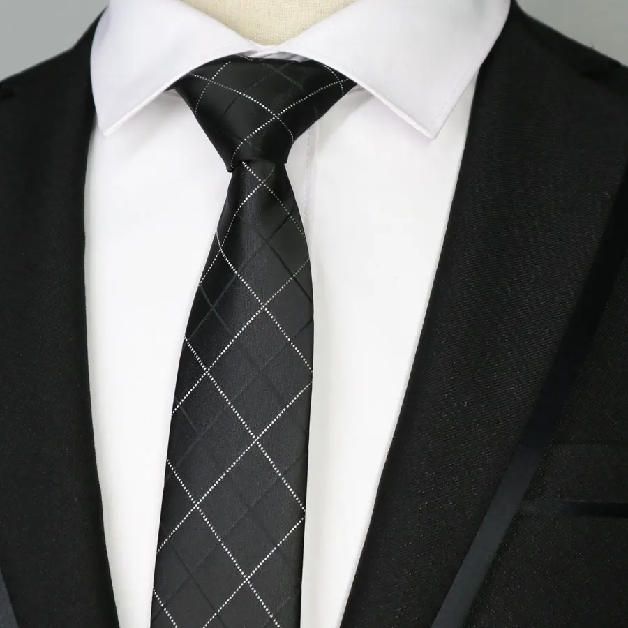 44 цвета, новинка, 6 см, мужские Узкие галстуки, полиэстер, в полоску, в горошек, узкий галстук, мужские аксессуары, тонкий галстук, для выпускного, свадьбы, вечеринки