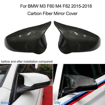 

For BMW M3 F80 M4 F82 2015-2018 Carbon Fiber Mirror Cover,1 Pair Side Mirror Covers Caps Protective