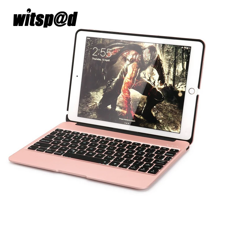 

Bluetooth Blacklit keyboard For iPad Pro 9.7 Keyboard Case Slim Aluminum with Protective Clamshell Case Cover for iPad air 2