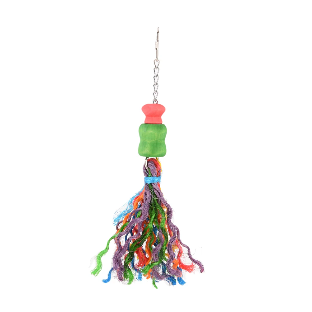 Toy Cage Accessory Peck Chewing Parrot Toys Pet Bird Parrots Sisal Rope Hanging Toy Chew Toy Swing Toys Hanging