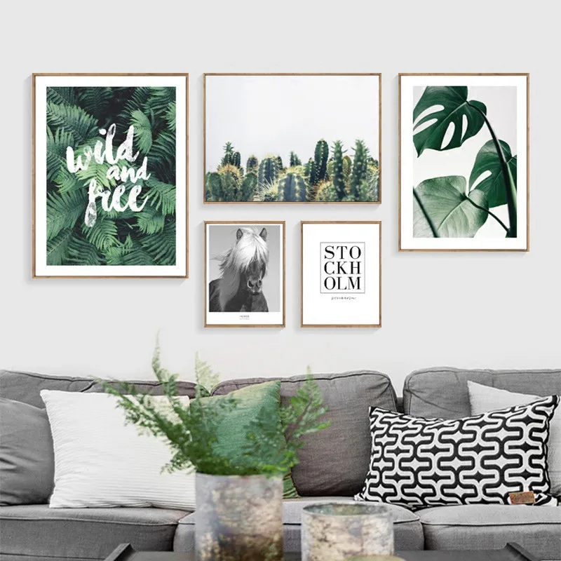 

Nordic Cactus Decoration Plants Leaf Posters And Prints Cactus Decor Wall Art Canvas Painting Poster Cuadros