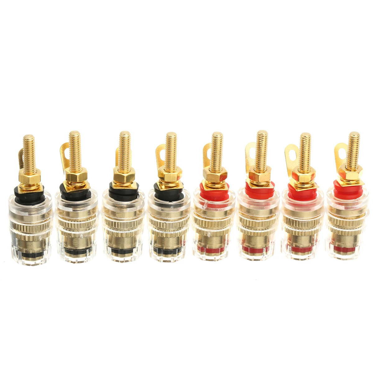 8pcs/lot 42mm Gold Plated Speaker Terminal Binding Post Amplifier Connector Suitable for 4mm Banana Plug