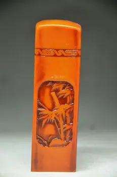 

COLLECTIBLE UNIQUE CHINESE SHOUSHAN STONE HAND CARVED BAMBOO SEAL FD2