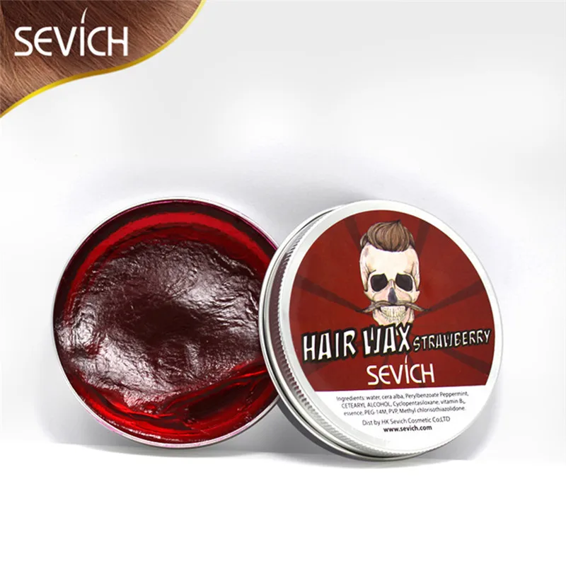 Fragrance Men Styling Makeup Natural Hairstyle Wax Hair Clay Strong Styling Cream Styling Tools Strong style restoring Pomade - Цвет: Strawberry