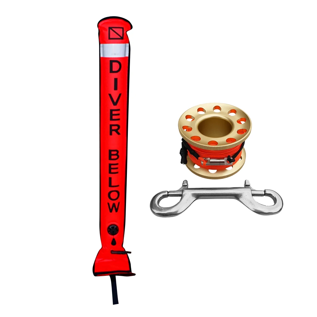 MagiDeal Perfeclan Scuba Diving SMB Surface Marker Buoy Signal Tube & Dive Reel Spool Scuba Diving Accessories