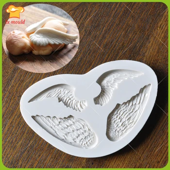 

Custom models Fondant cake silicone mold dry Pace lace shape mold angel wings