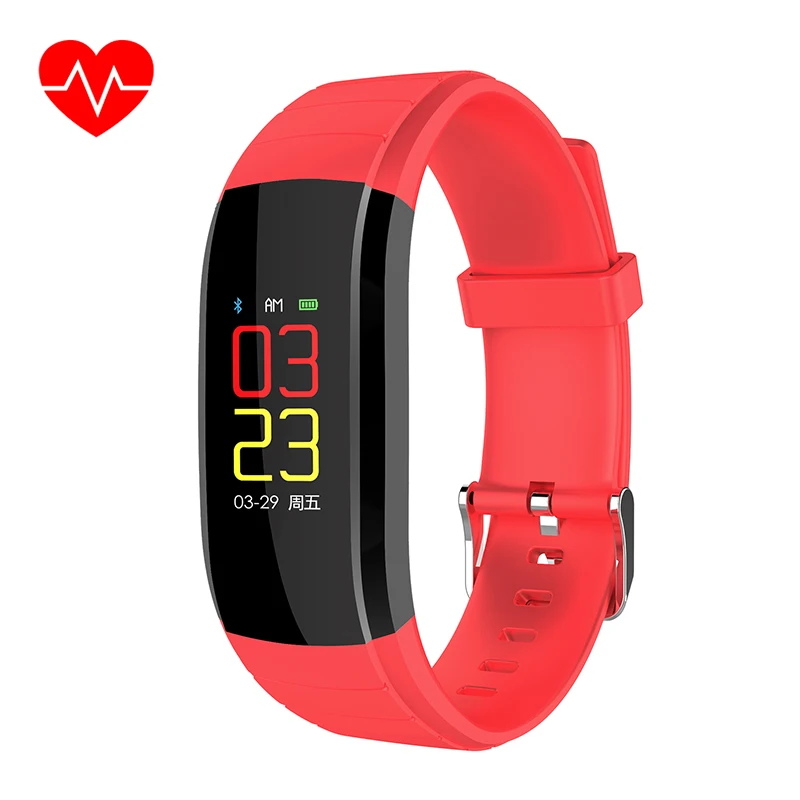 

3 Years Warranty Factory Supply Color Screen Smart Sport Bracelet Band With Heart Rate Monitor & Pedometer red blue black