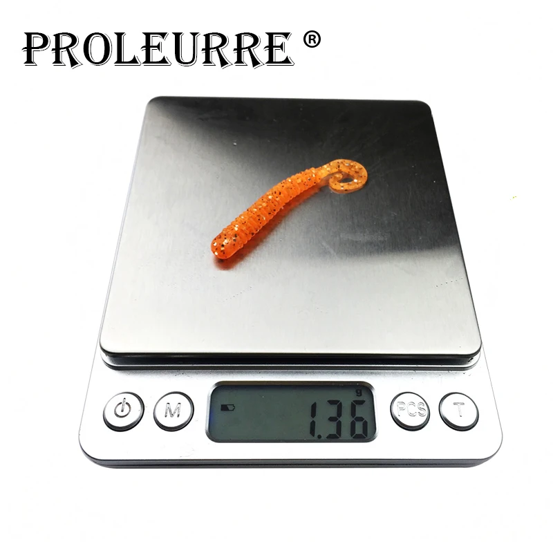 Proleurre 20 unids/lote sal olor de gusanos de señuelo de Pesca Artificial 1,5g Jigging volumen cola gusano de Pesca de cebo Proleurre 20 unids/lote sal olor de gusanos de señuelo de Pesca Artificial 1,5g Jigging volumen cola gusano de Pesca de cebo