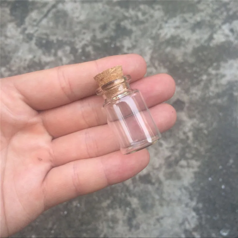22*35*12.5mm 6ml Transparent Glass Bottles with Corks Mini Jars Vials Small Cute Bottles 6ml 100pcs Free Shipping 4