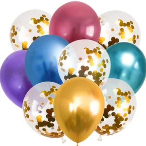 5/10pc Gold Metallic Luster Balloons Confetti Latex Balloons Birthday Party Decors Helium Globos Easter Party Supplies