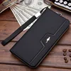 High Quality Men's Leather Wallet Zipper Long Purse Big Capacity Clutch Phone Bag Wrist Strap Coin Purse Card Holder For Male 4