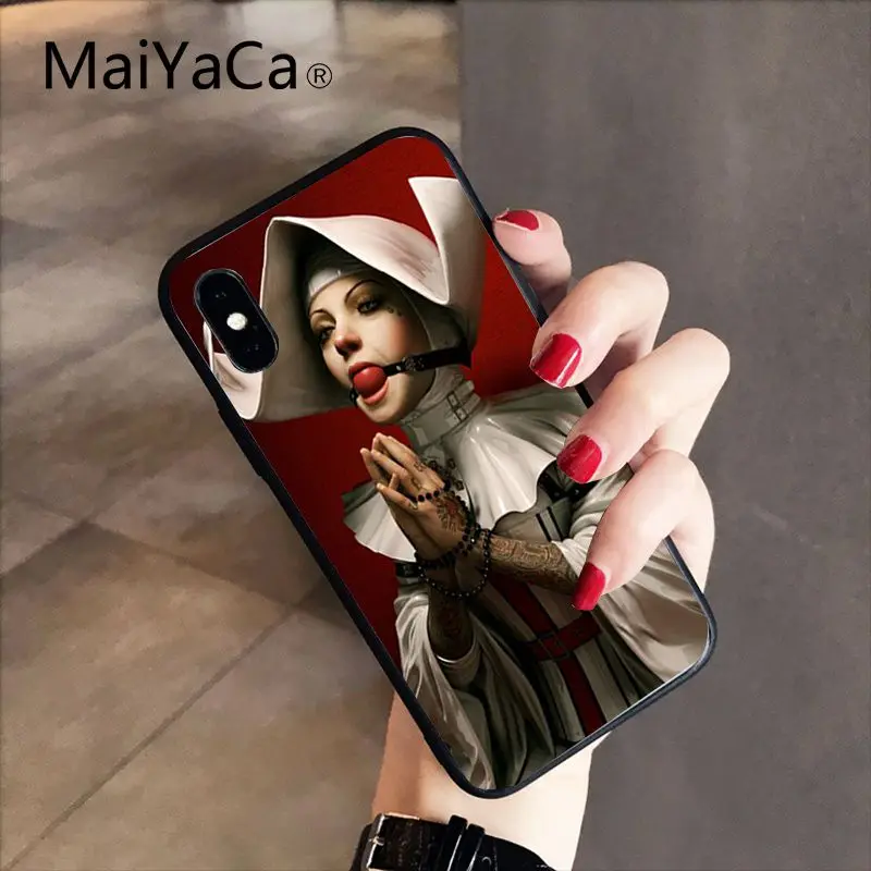 MaiYaCa Sister nun Custom Photo мягкий чехол для iPhone X XS MAX 6 6S 7 7plus 8 8Plus 5 5S XR 10 Чехол