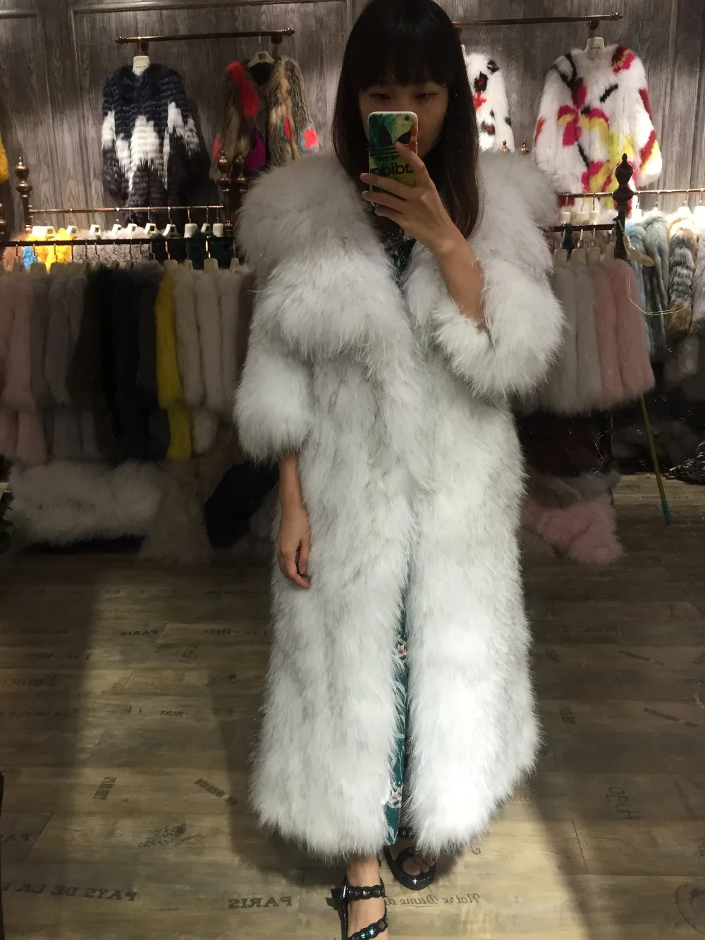 

SQXR FUR real Raccoon Dog fur coat Knitted fur coat women natural fur jacket