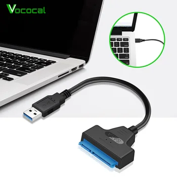 

Elisona Vococal Portable USB 3.0 to SATA Converter Adapter Cable with Blue LED Indicators for 2.5 SATA SSD HDD Hard Drive