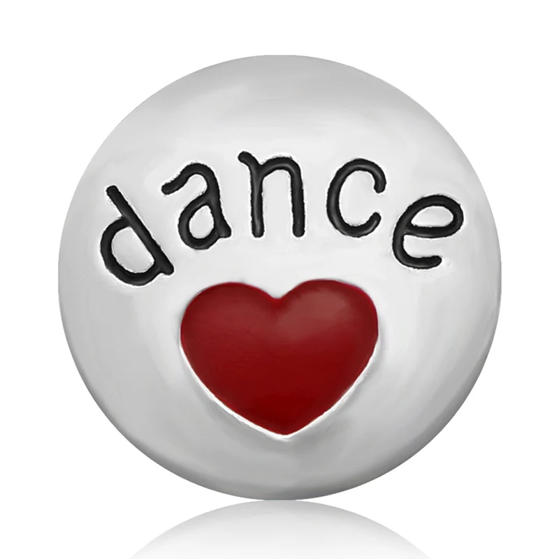 

New Beauty Fashion Love dance 18MM Metal snap buttons for DIY 18mm snap jewelry wholesale KZ1387