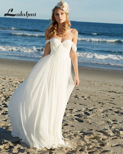 Off Shoulder Chiffon Wedding Dress