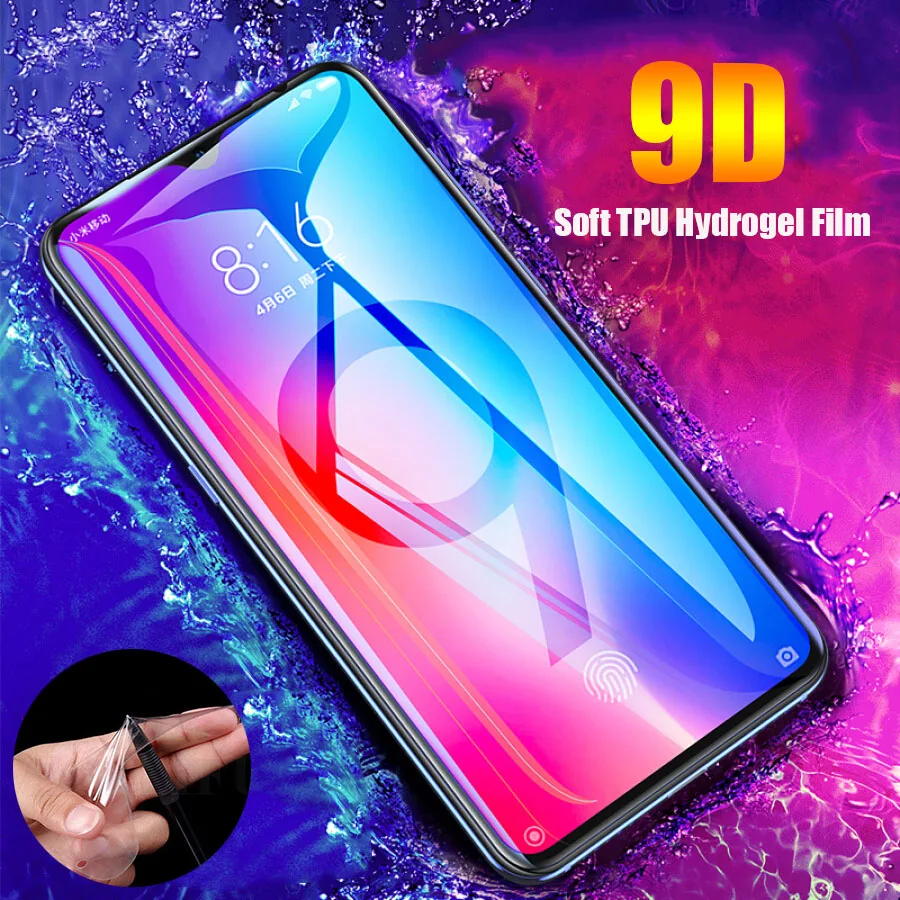 2 шт. 9D мягкая ТПУ Гидрогелевая наклейка пленка для Xiaomi 9 8 SE Mi A2 Lite Pocophone F1 Note 7 6 Pro